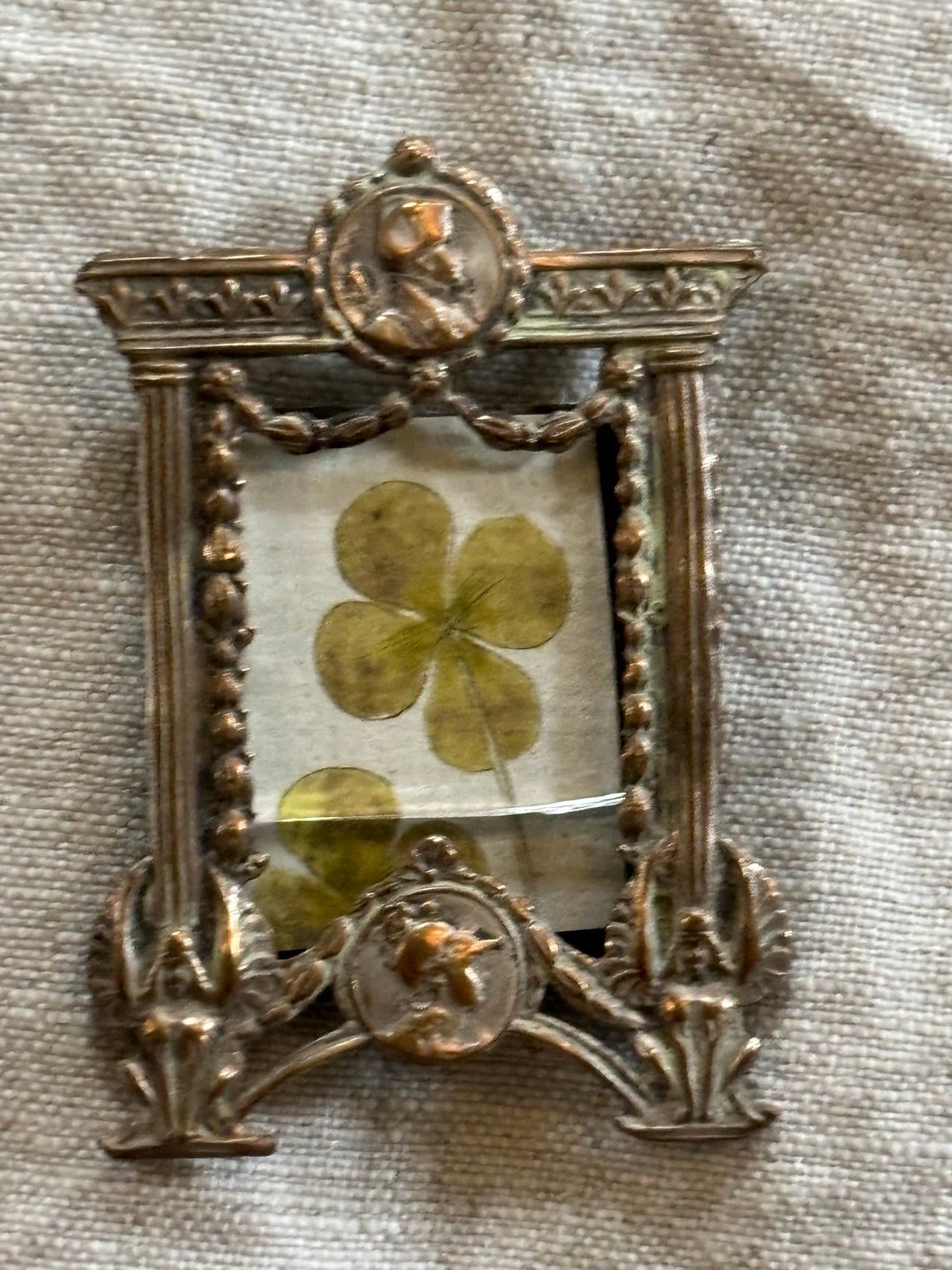 One of a Pair of Neoclassical Style French Empire Silver Plate Miniature Frames