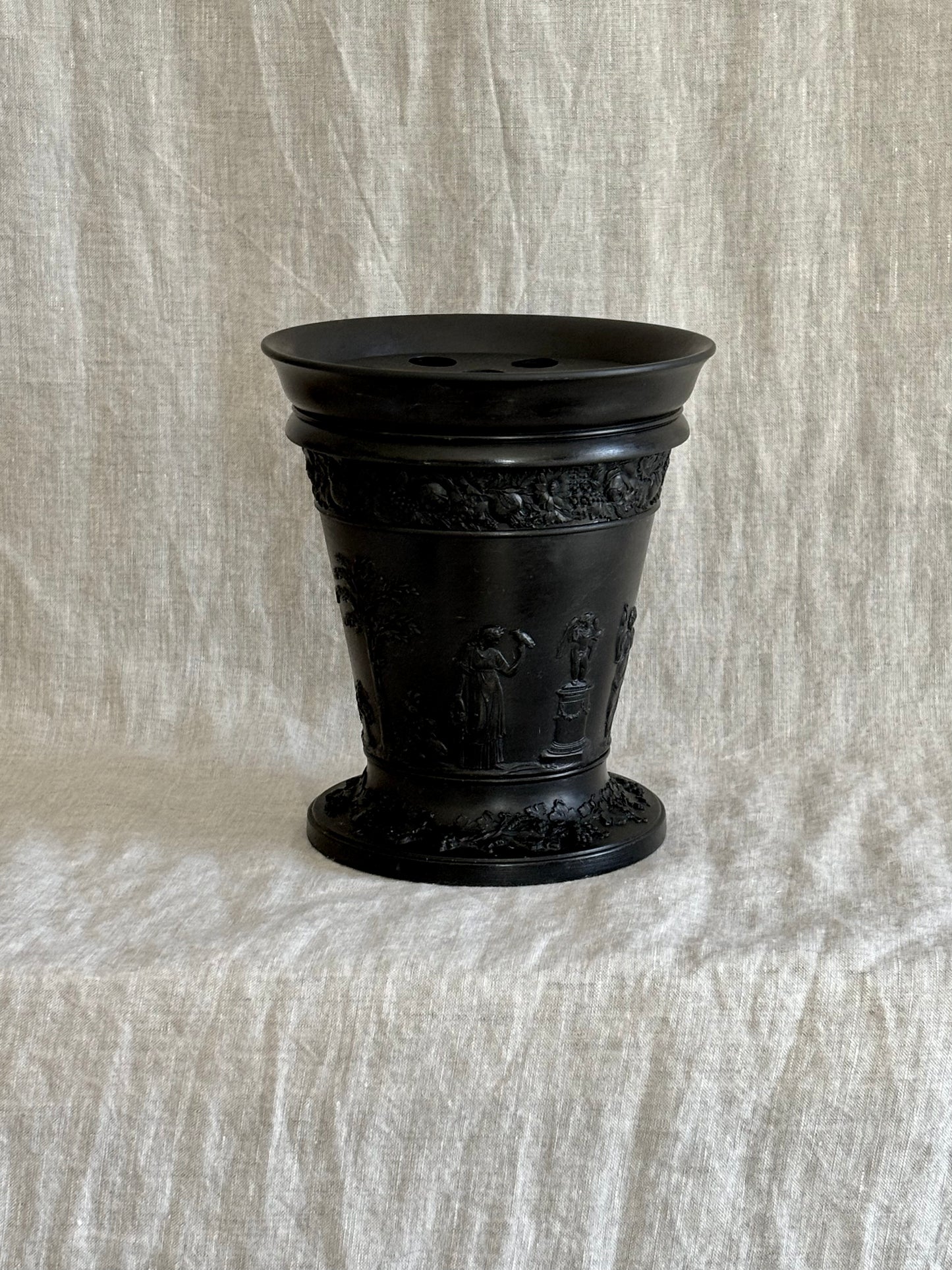 Early Wedgwood Basalt Bough Pot With Classical Motifs