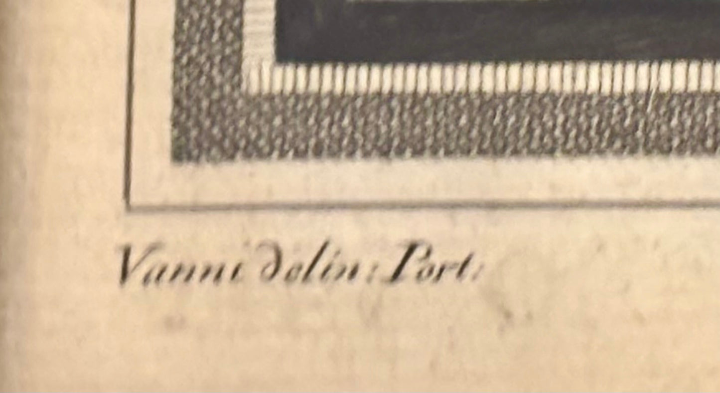 18th century Engraving of a Roman Port Scene by Niccolò Vanni