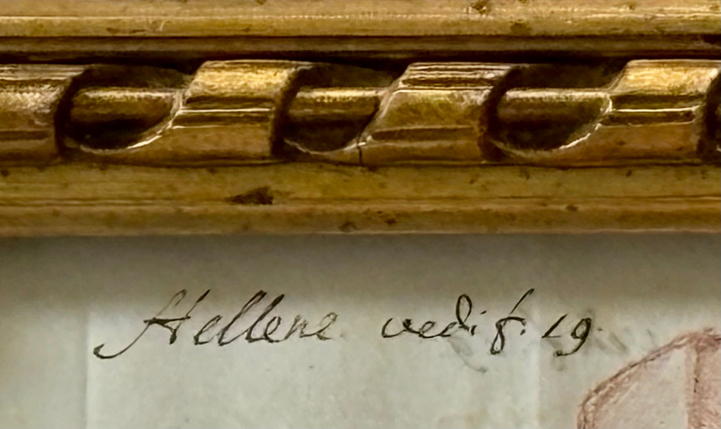 17th or Early 18th Century Red Chalk Portrait of 'Hellene"