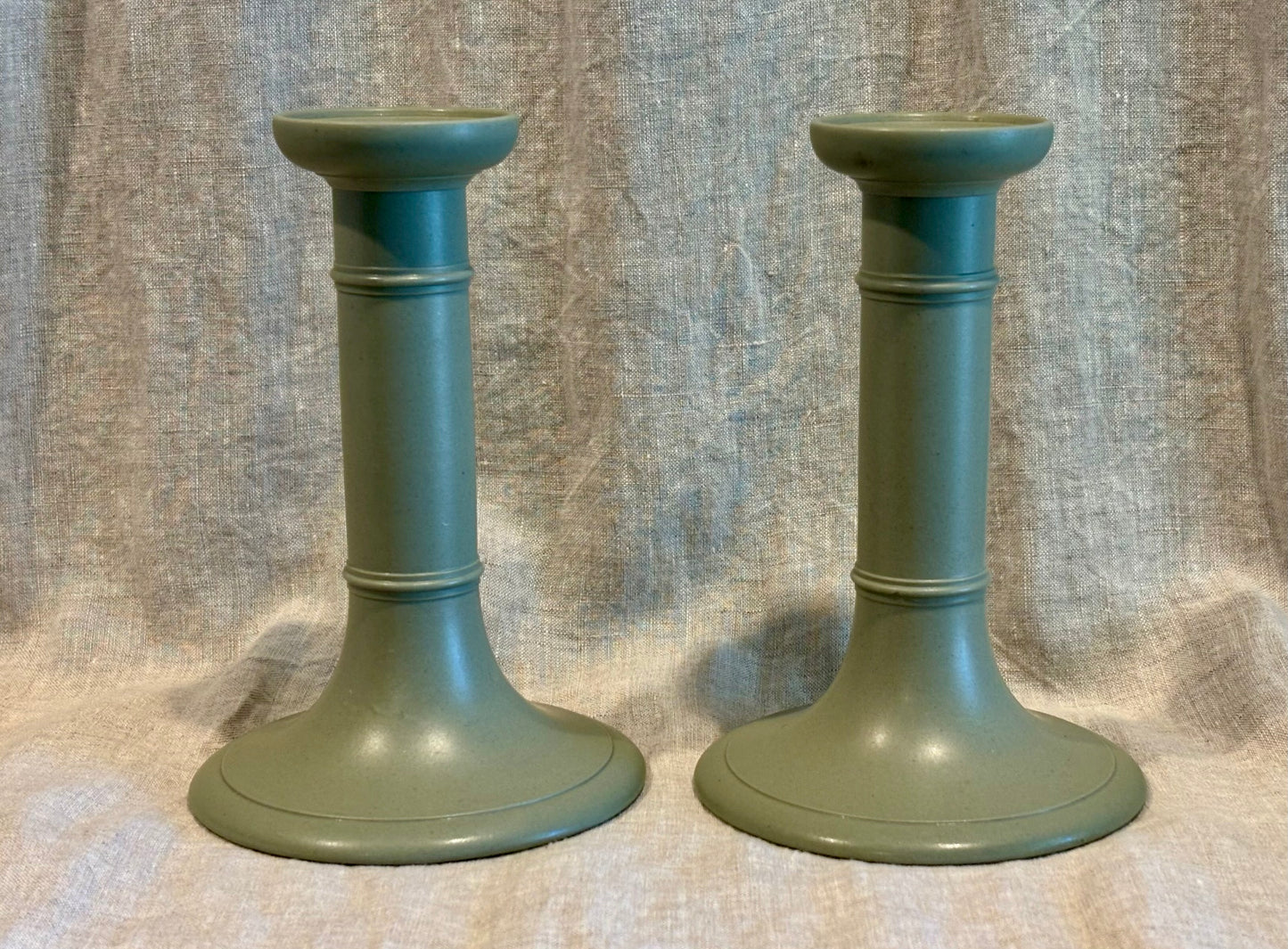Pair of English Ridgway Stoneware Candlesticks
