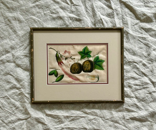 18th Century Chinese Painting on Silk in Vintage Frame
