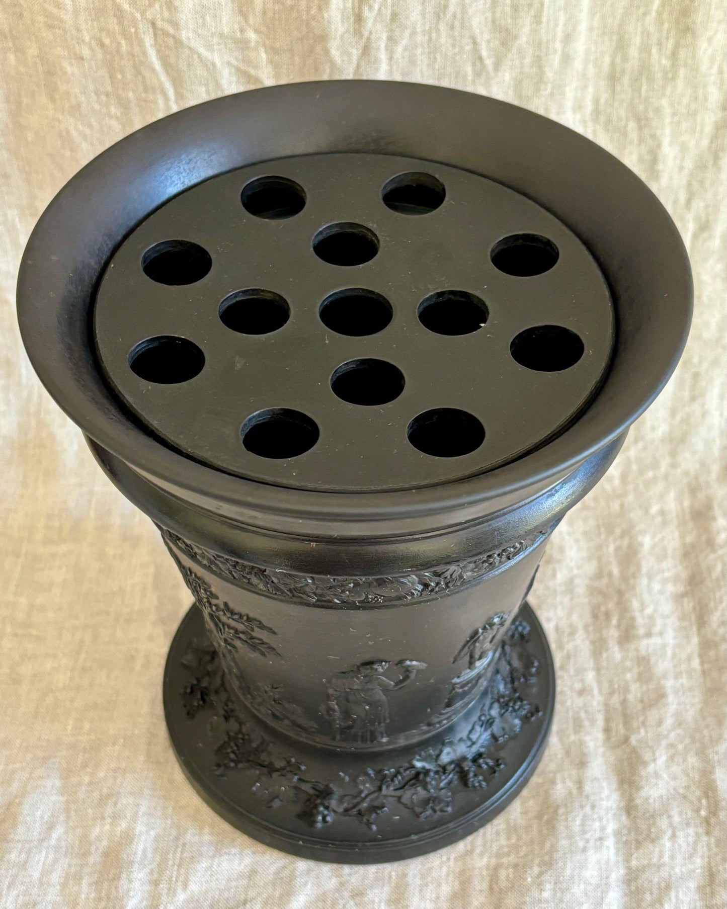Early Wedgwood Basalt Bough Pot With Classical Motifs