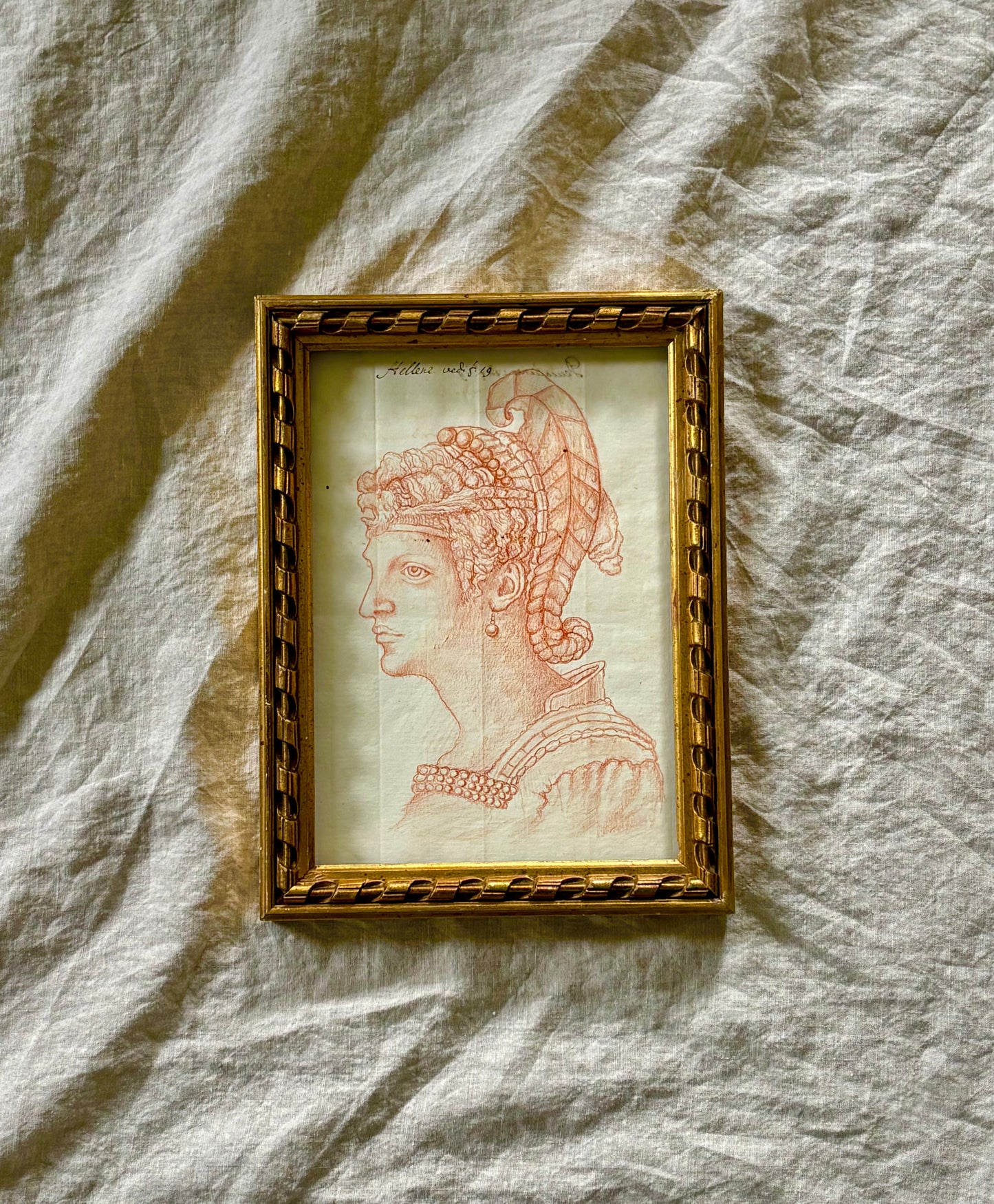 17th or Early 18th Century Red Chalk Portrait of 'Hellene"