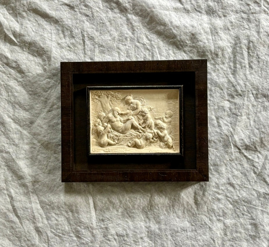 Grand Tour Plaster Cast of a 'Bacchanalia with Drunken Silenus' in a Shadowbox Frame