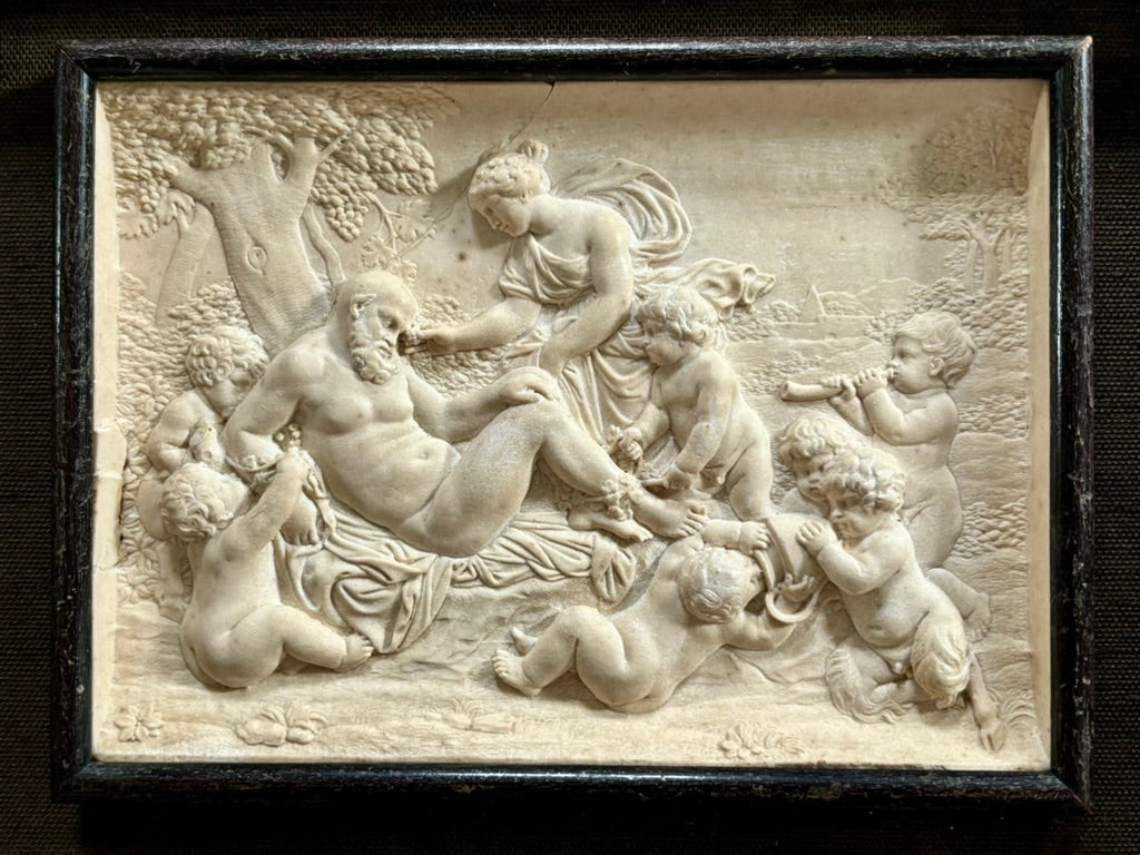 Grand Tour Plaster Cast of a 'Bacchanalia with Drunken Silenus' in a Shadowbox Frame
