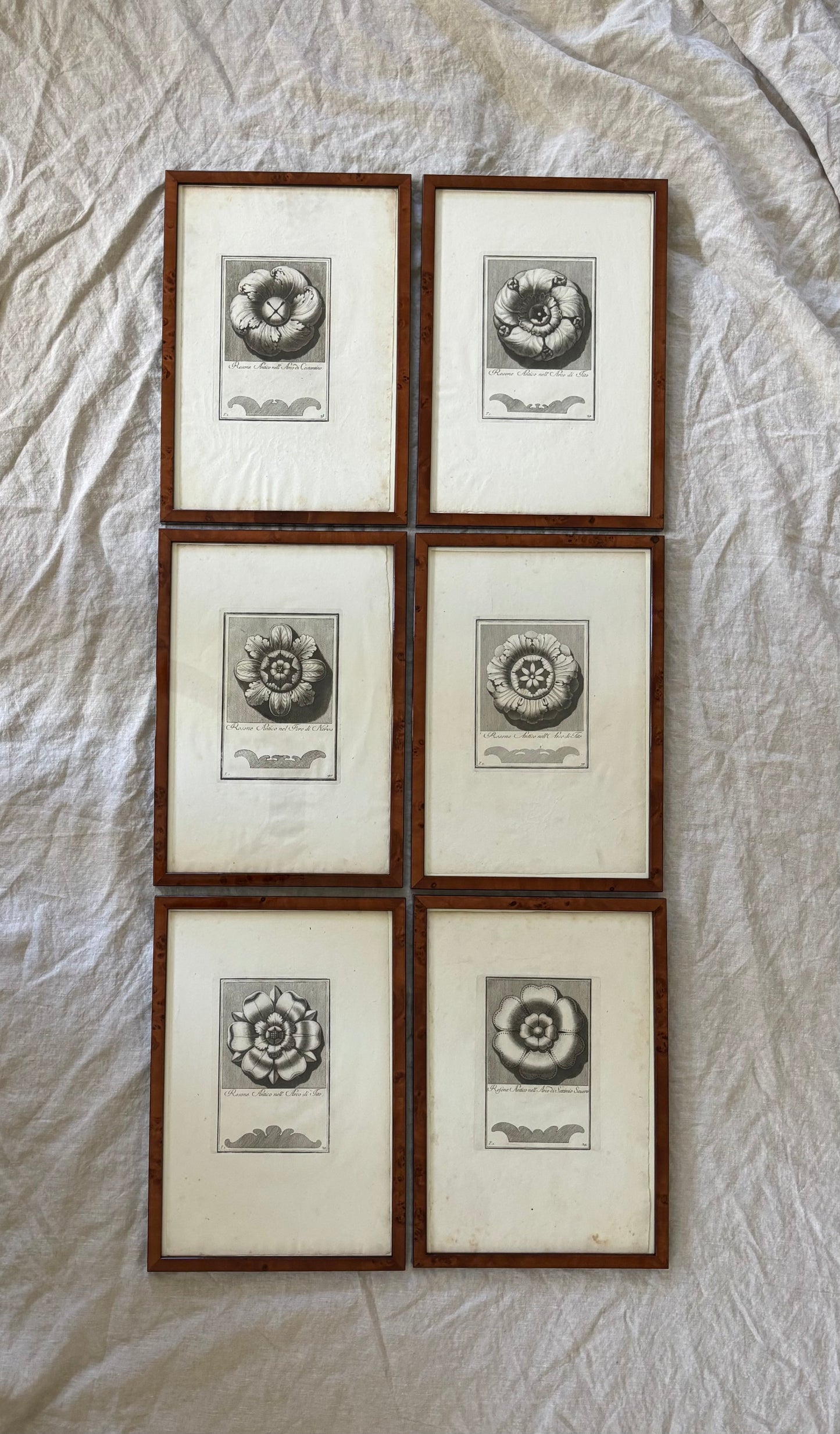 A Collection of Six Framed Giovanni Battista Piranesi Architectural Prints