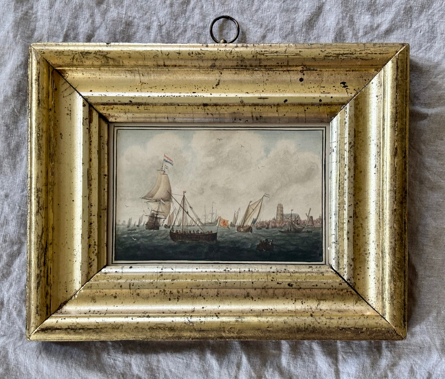 Framed 1840 Nautical Watercolor by Edward Woodville Ricketts
