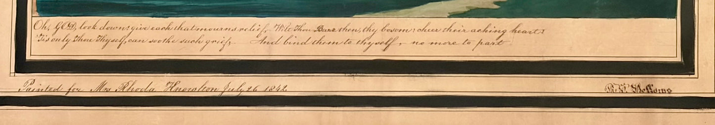 Circa 1840 Large Fenton Family Memorial Watercolor