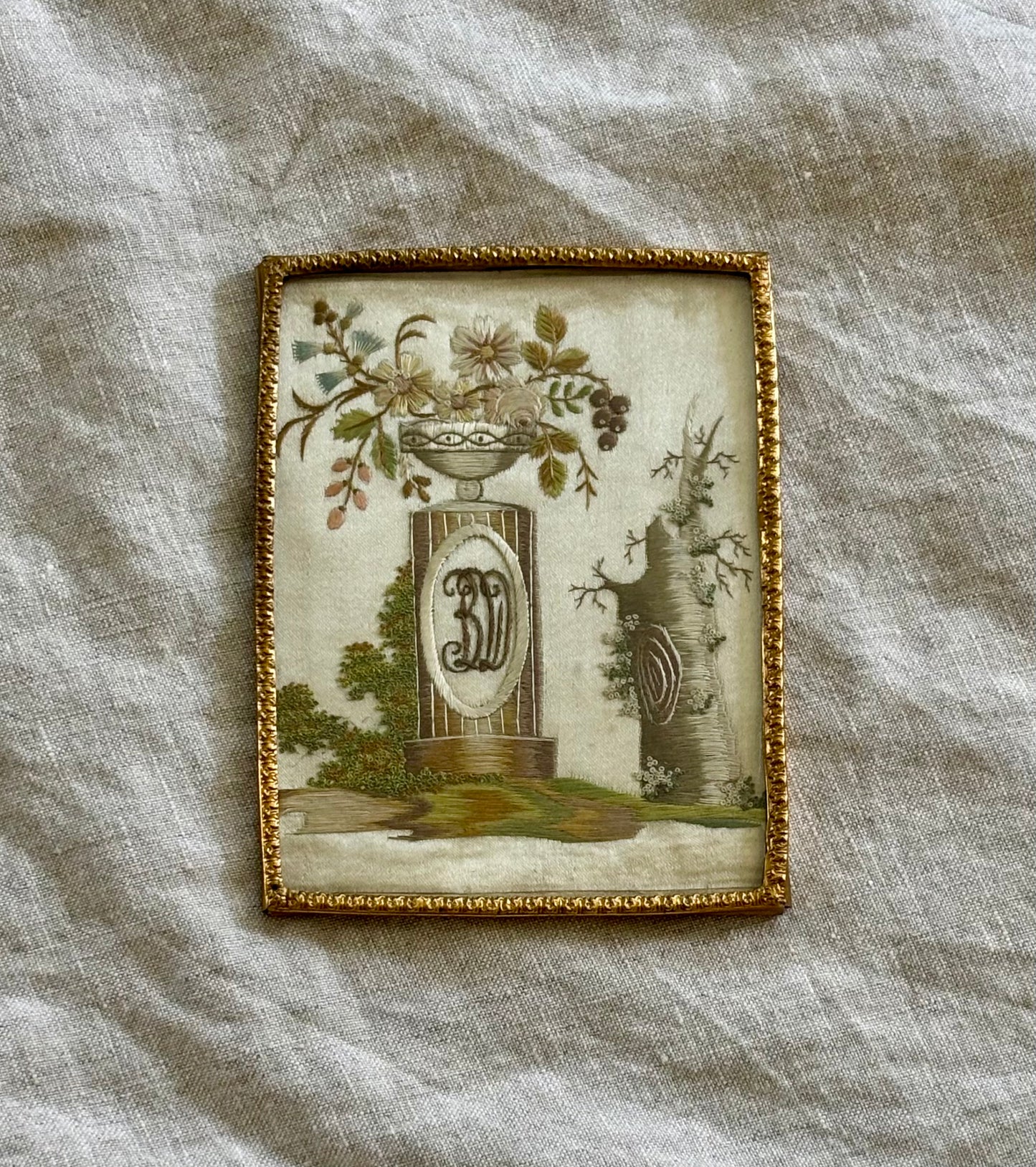 1810 German Biedermeier Mourning Embroidery