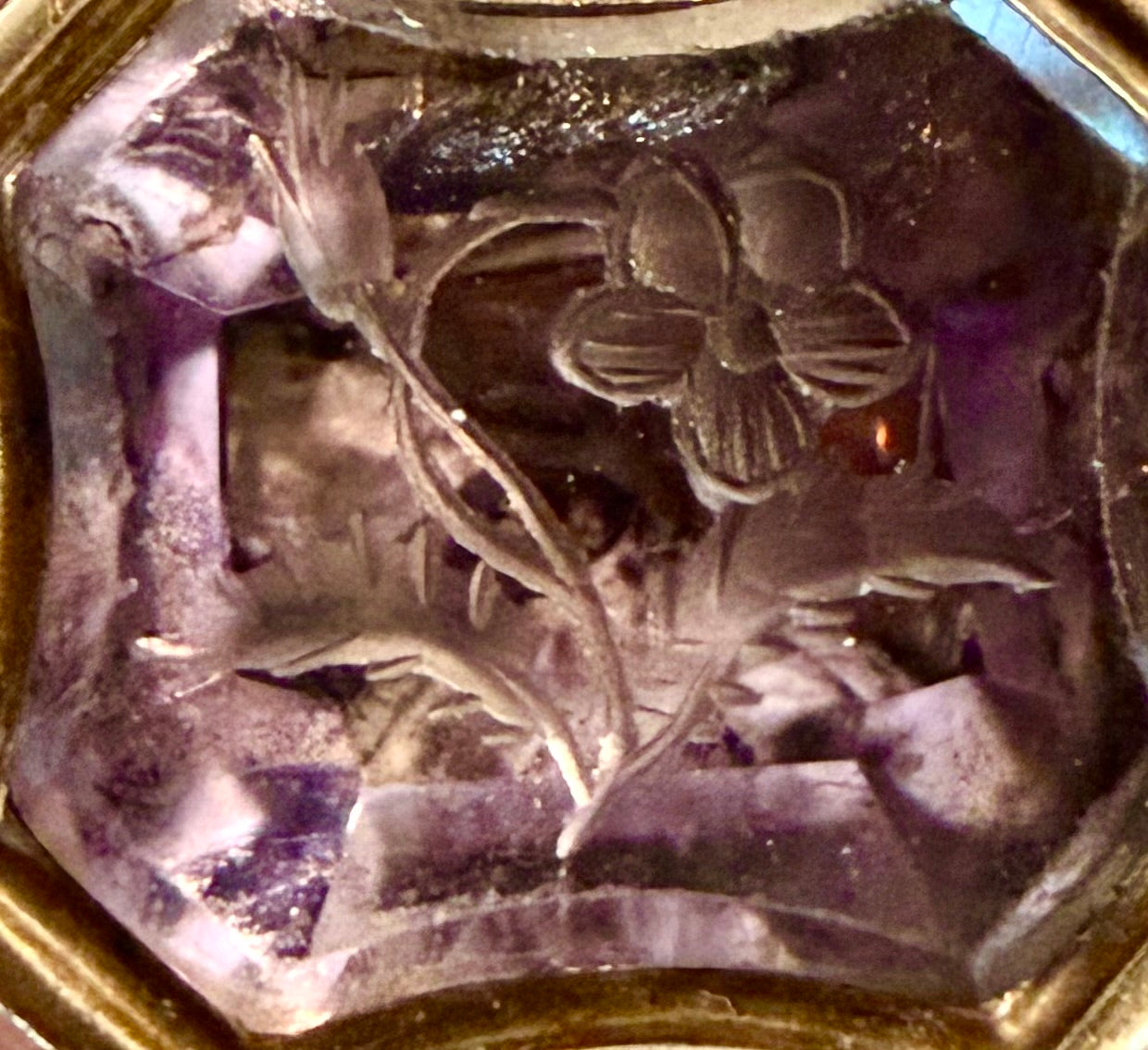 19th Century 9k Watch Fob With Amethyst Stone
