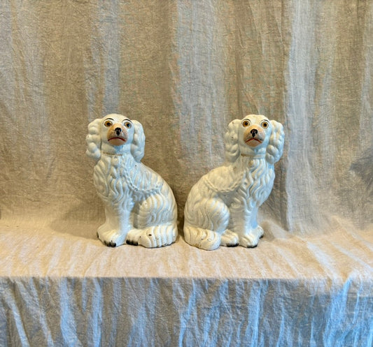 Pair of Early Staffordshire Dogs