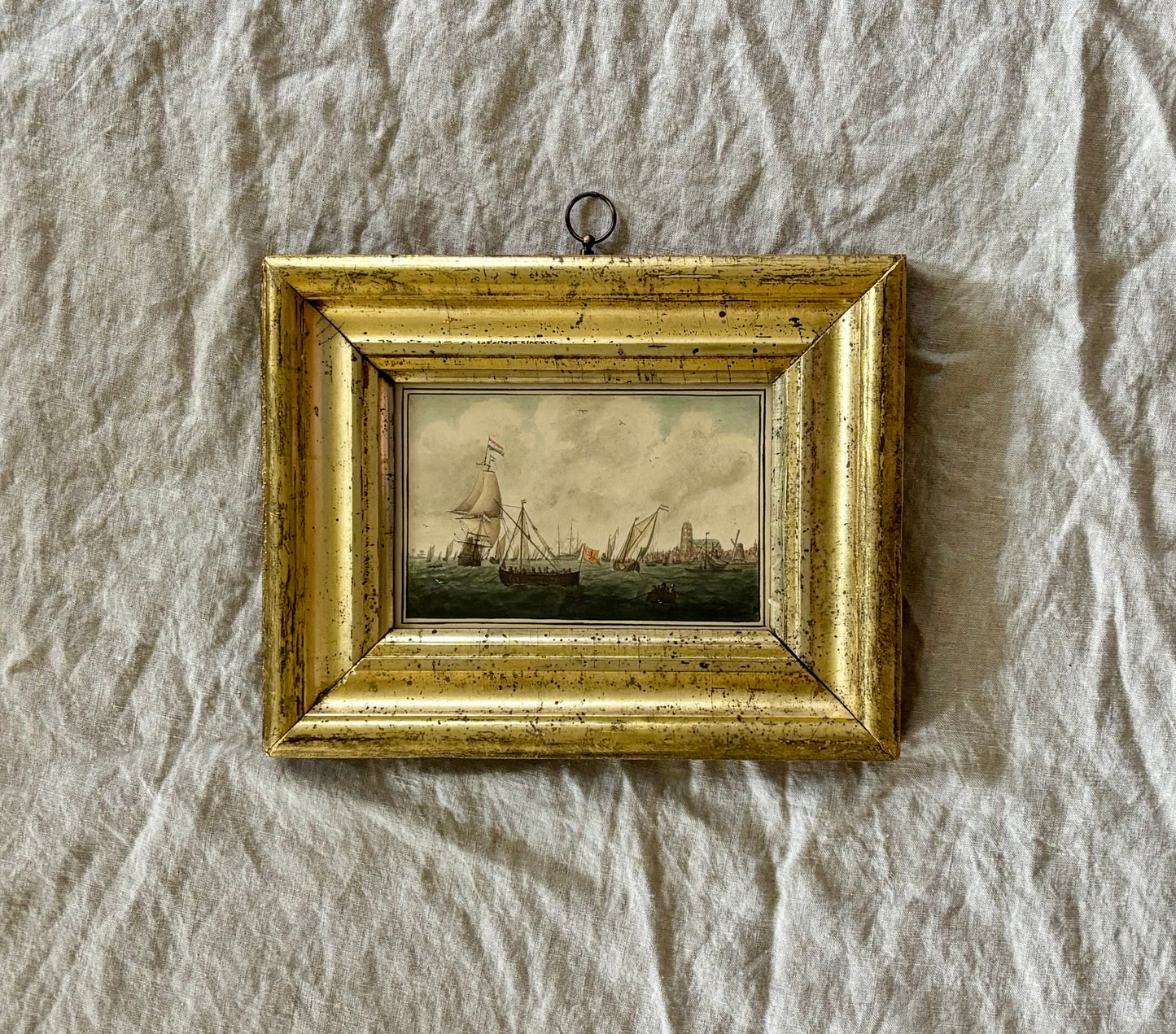 Framed 1840 Nautical Watercolor by Edward Woodville Ricketts