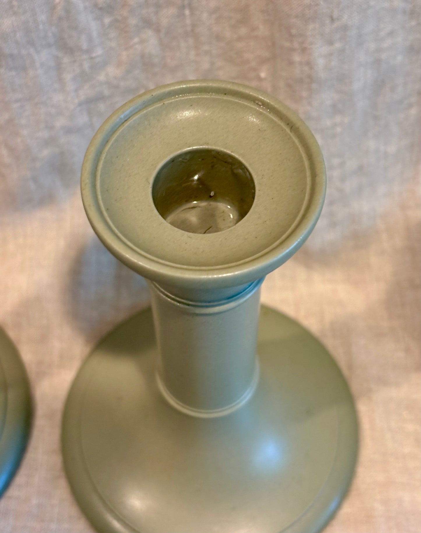 Pair of English Ridgway Stoneware Candlesticks