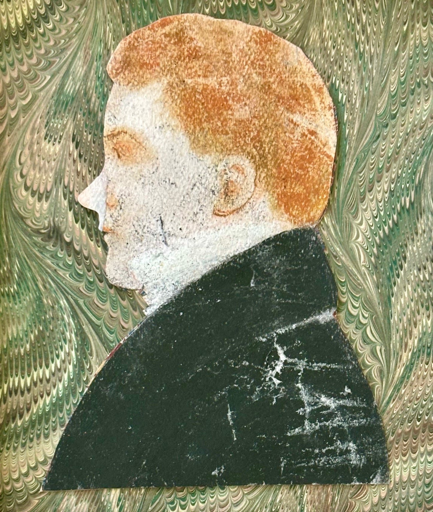 Pair of 19th Century American Painted Silhouettes in Period Frames.