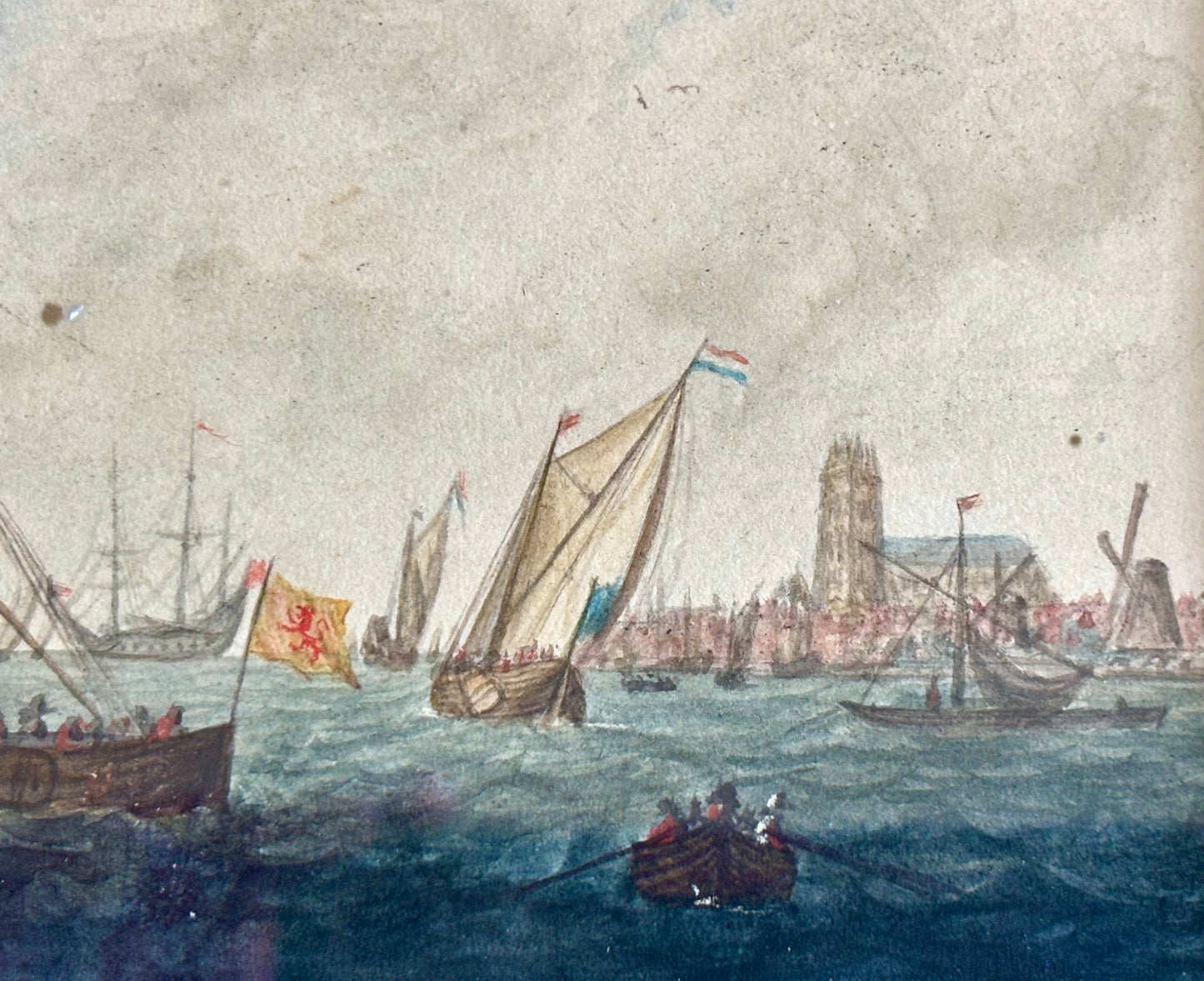 Framed 1840 Nautical Watercolor by Edward Woodville Ricketts