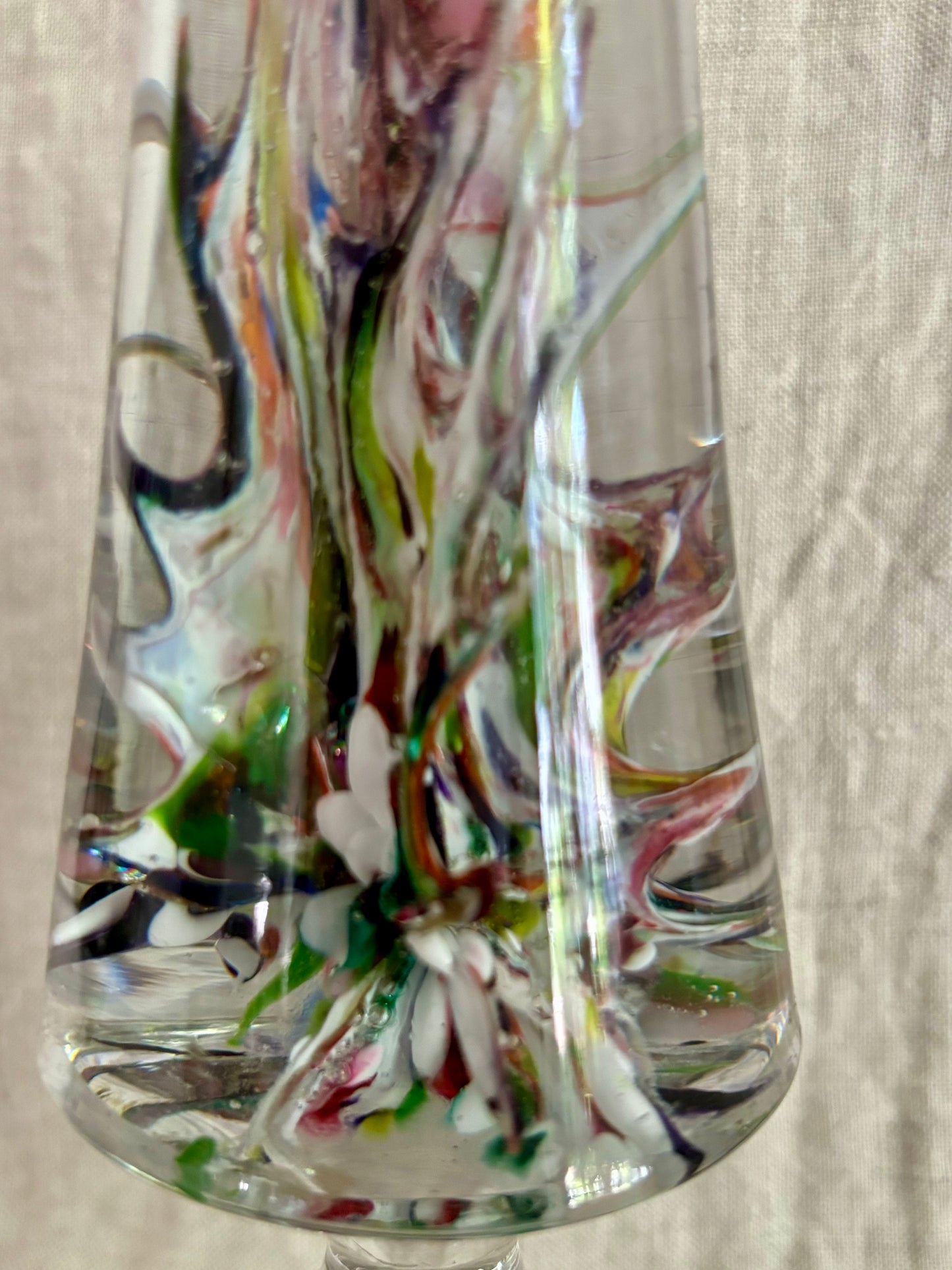 Pair of 18th Century Sulphur Glass Wig Stands in Obelisk Form