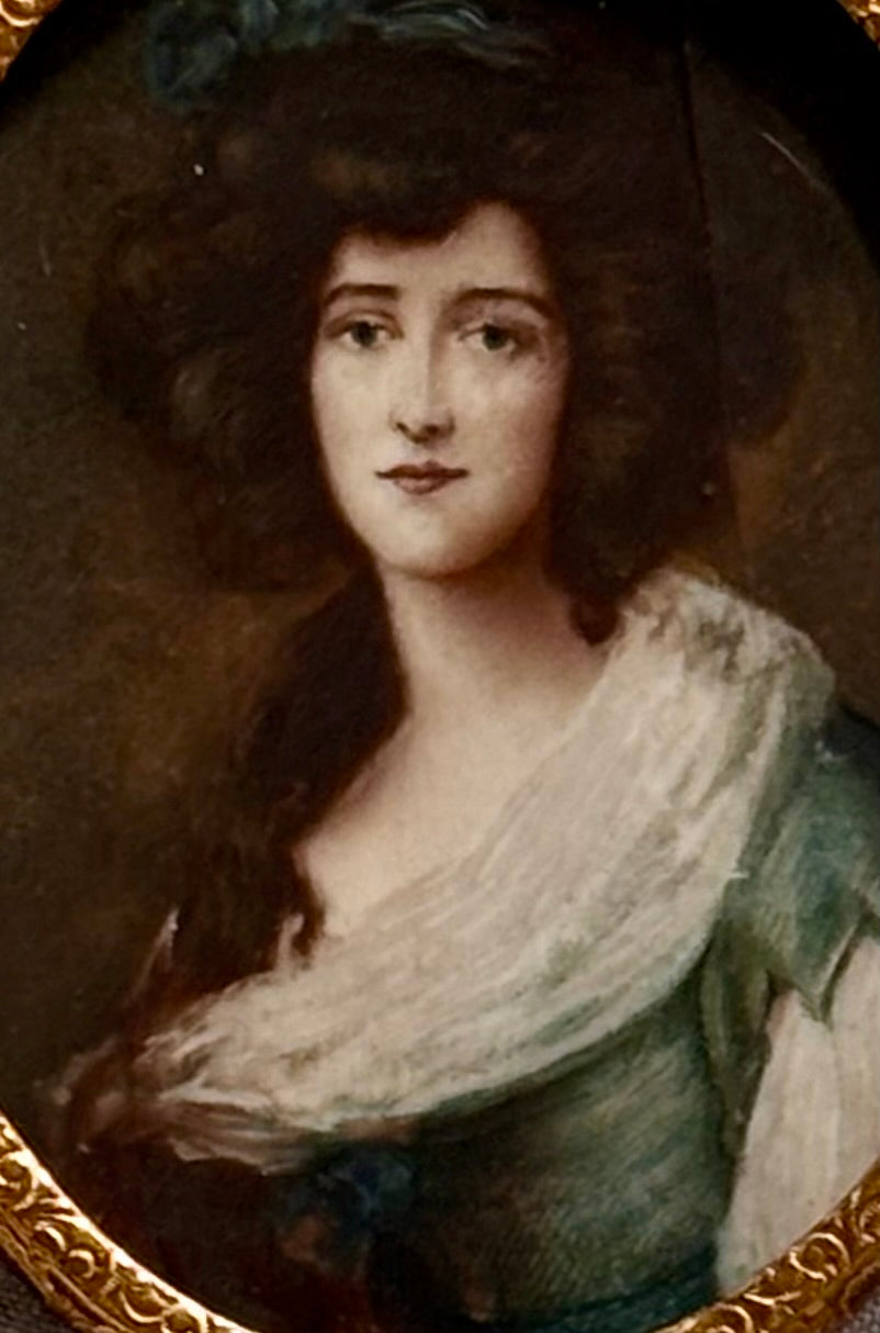 *ON HOLD PLEASE DO NOT PURCHASE* 18th Century School of Thomas Gainsborough watercolor Miniature in Gilt on Brass Frame