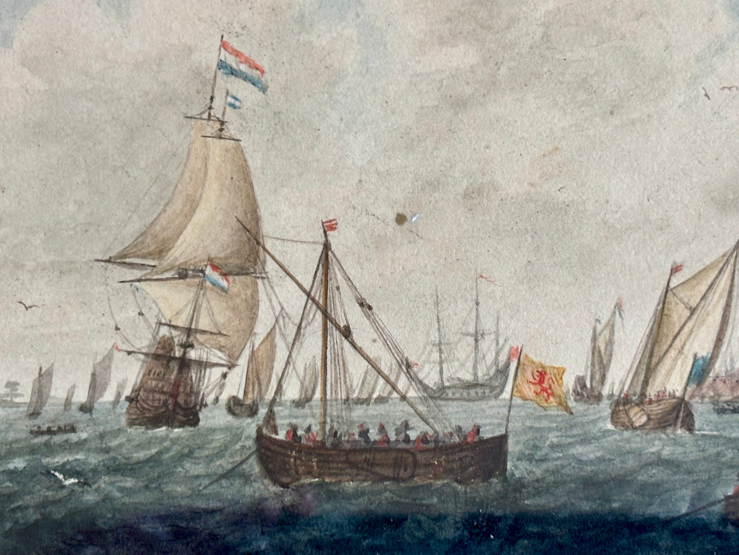 Framed 1840 Nautical Watercolor by Edward Woodville Ricketts