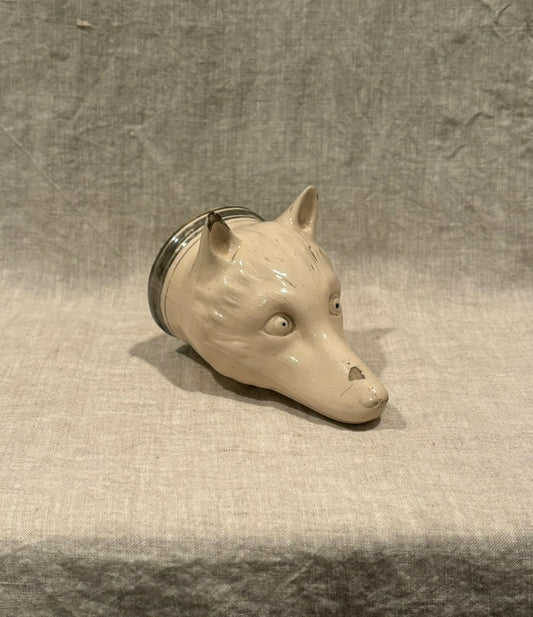 Early Staffordshire Pearlware Fox Form Stirrup Cup
