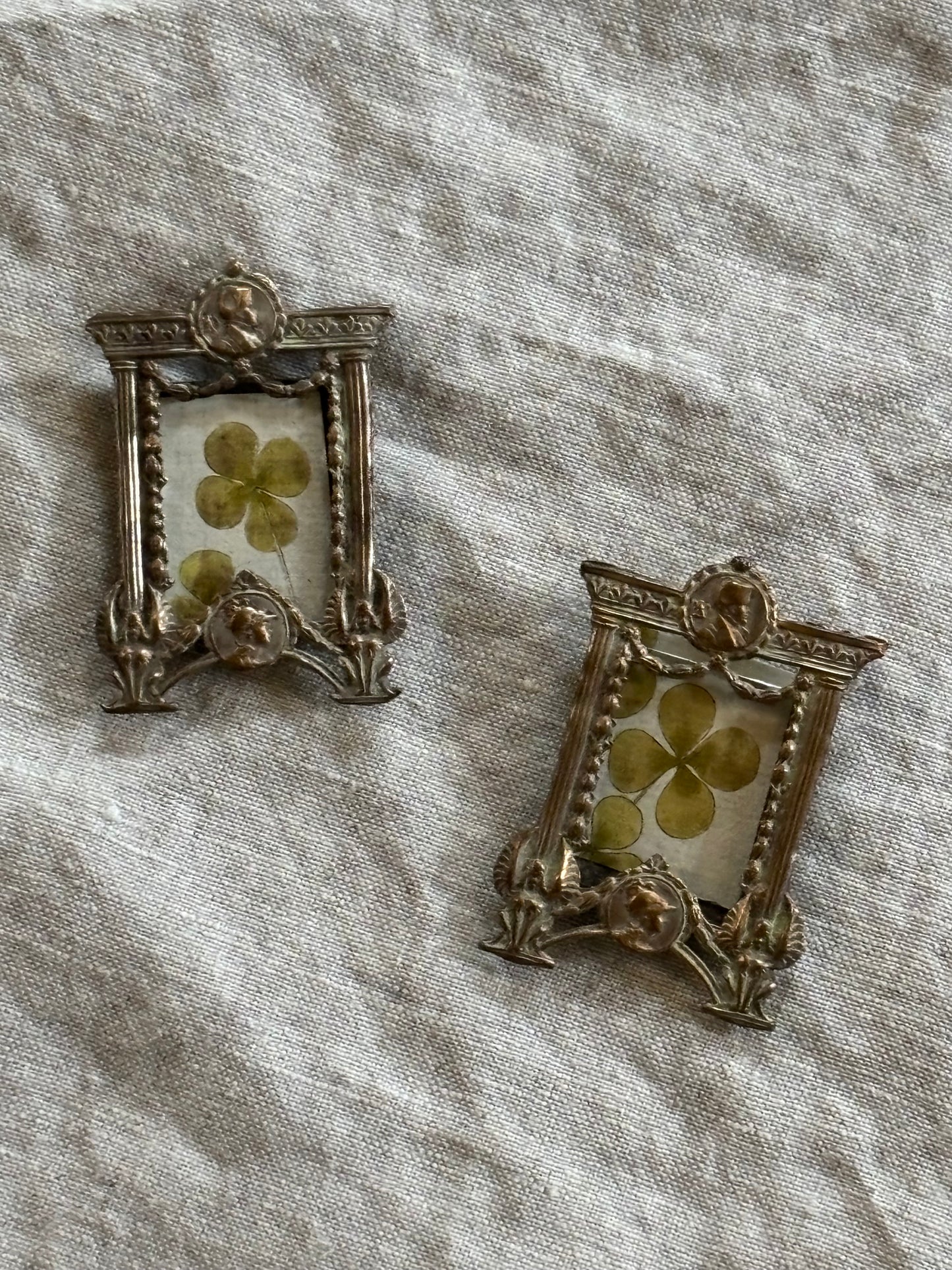 One of a Pair of Neoclassical Style French Empire Silver Plate Miniature Frames