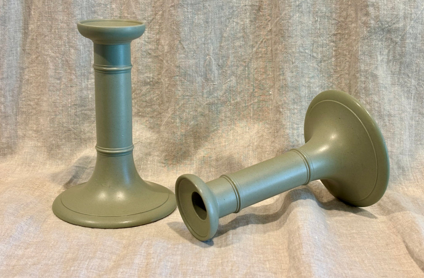 Pair of English Ridgway Stoneware Candlesticks