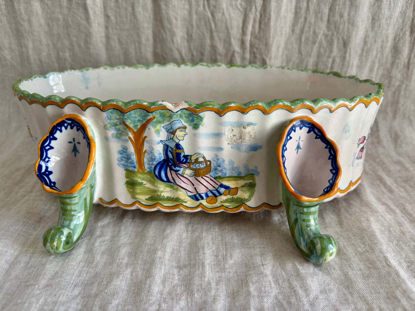 French Henriot Quimper Faience Jardiniere