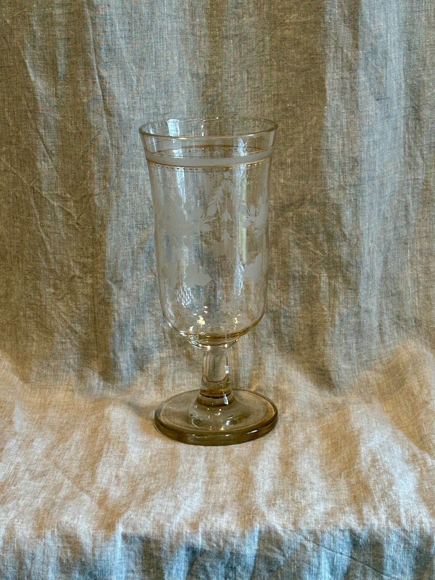 Victorian Etched and Gilded Celery Vase