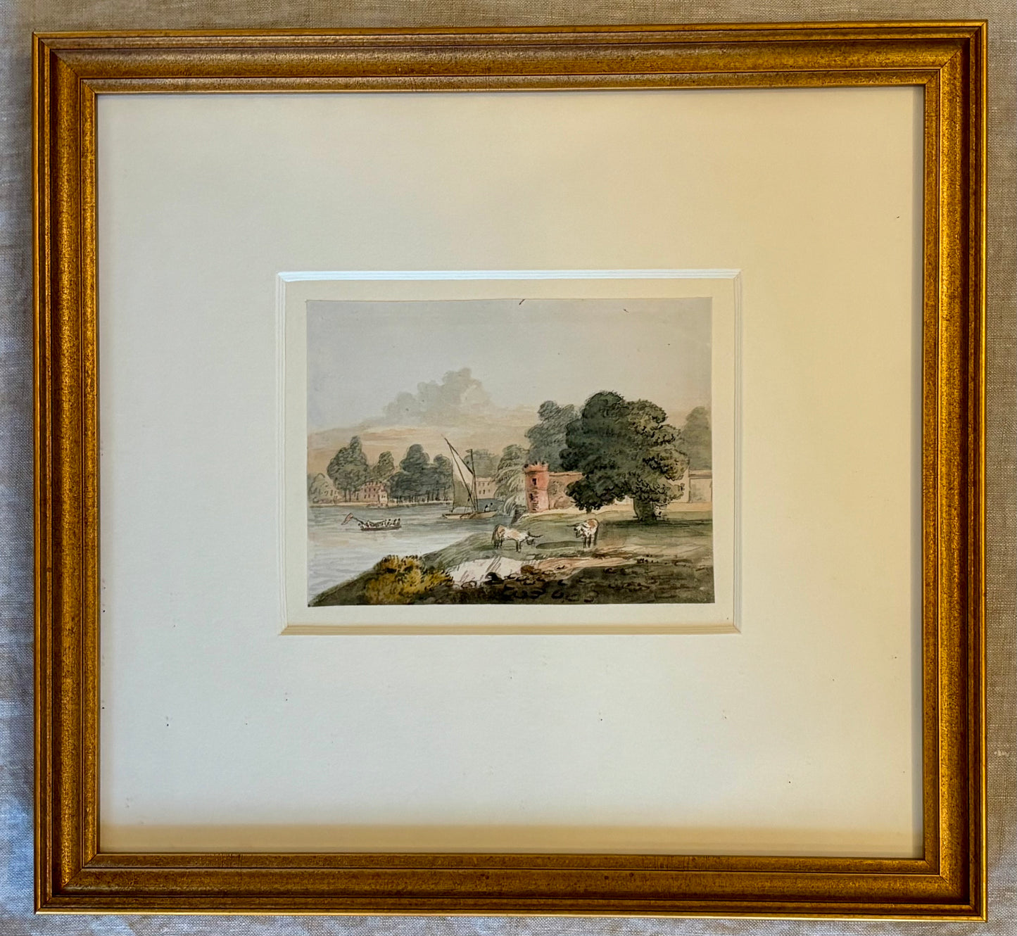 ‘Near Outlands, from the Walton Bridge’ Watercolor by John Nixon