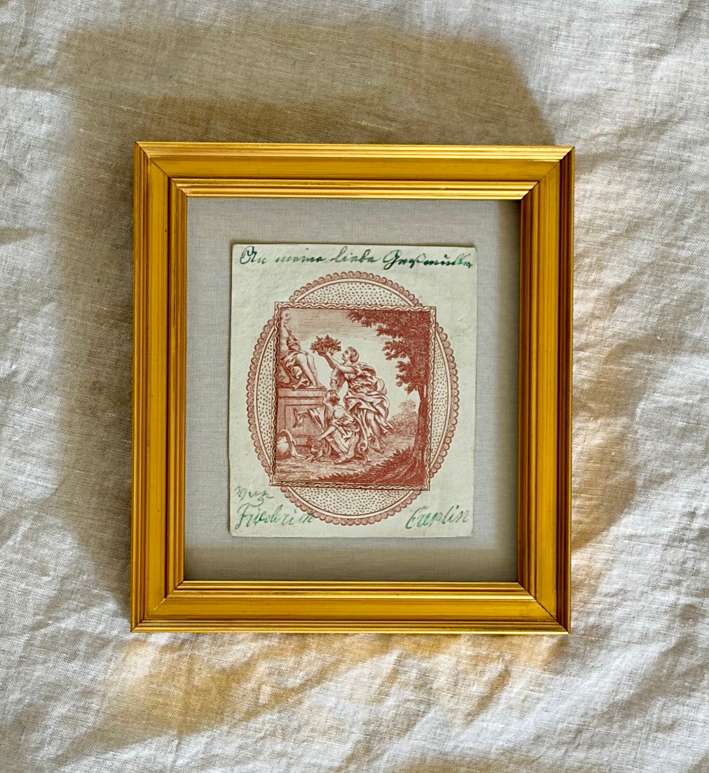 A Valentine to a Mother in Sanguine and Blue Pen Ink