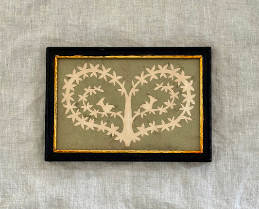 Pennsylvania 19th Century Scherenshnitte on Blue Green Background