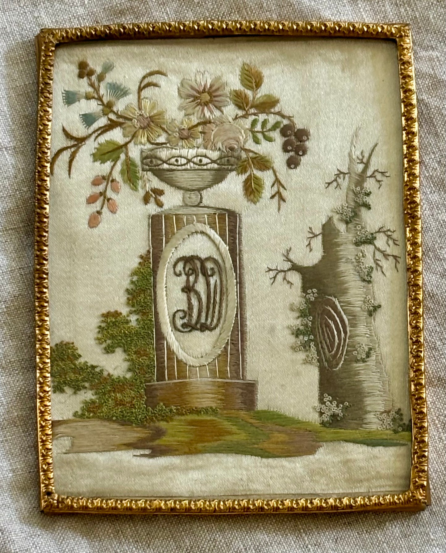 1810 German Biedermeier Mourning Embroidery