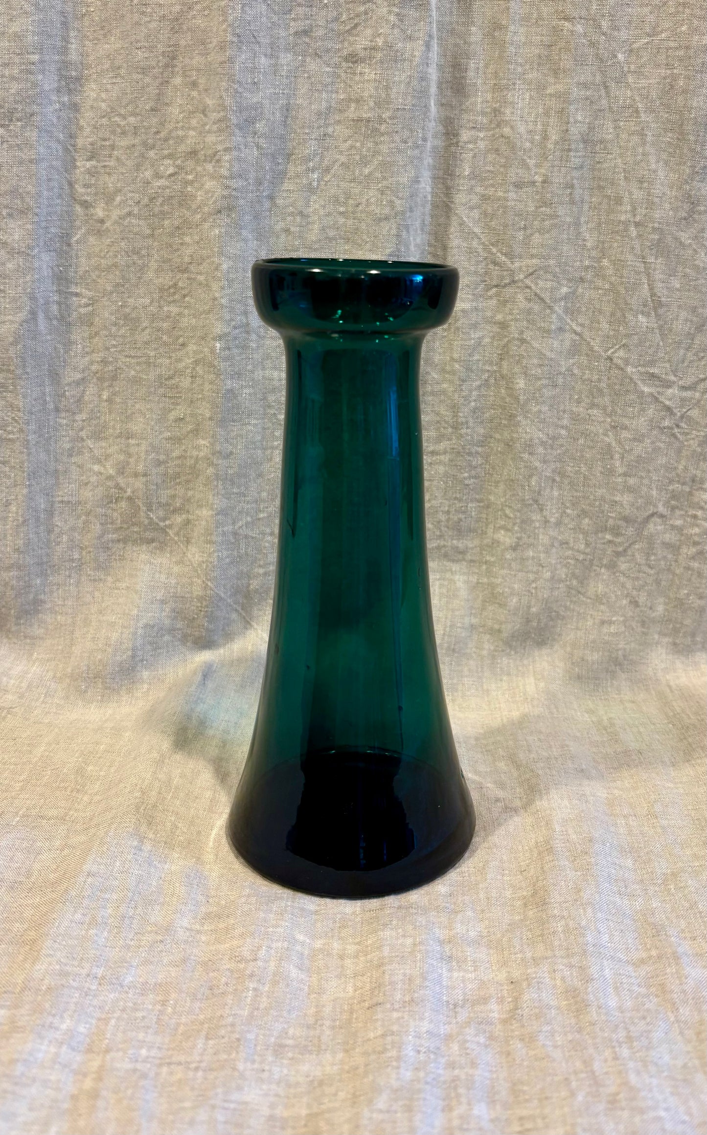 Early Hand Blown Green Hyacinth Forcing Glass With Pontil