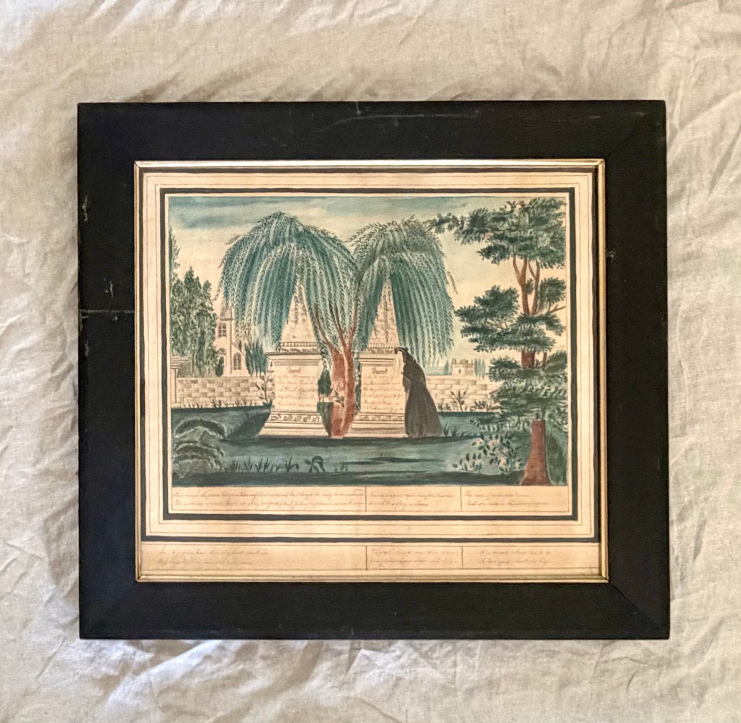 Circa 1840 Fenton Family Memorial Watercolor