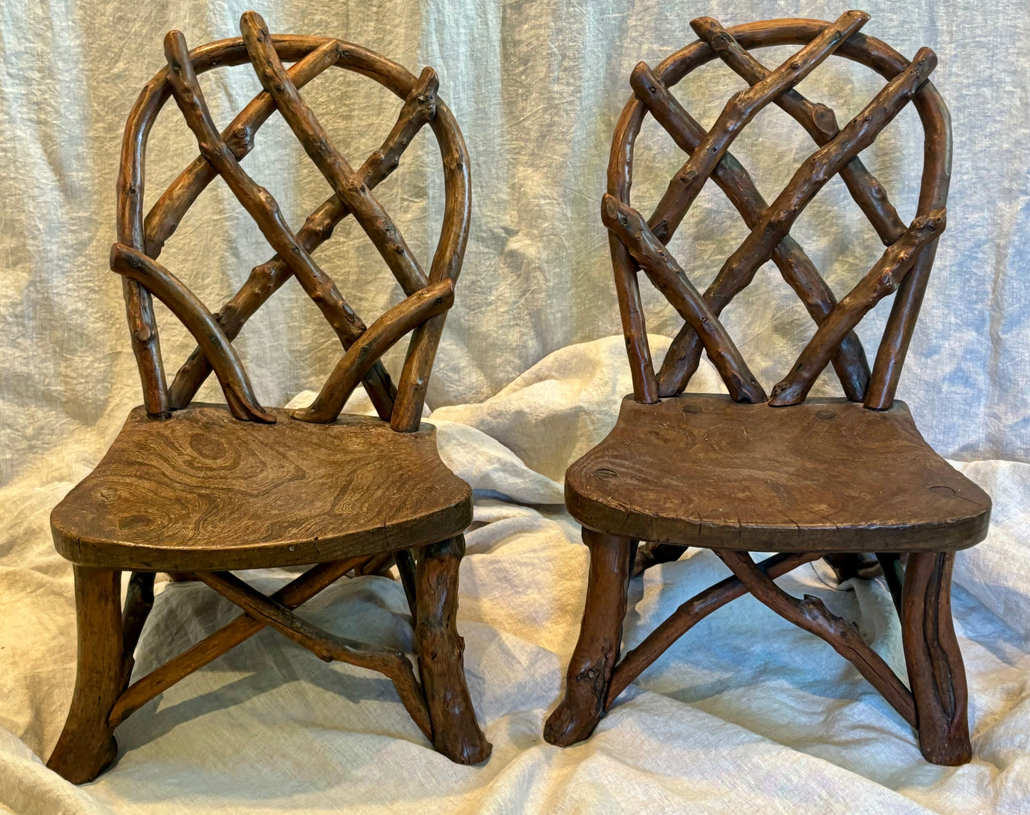 Pair of Victorian Children's Twig Chairs