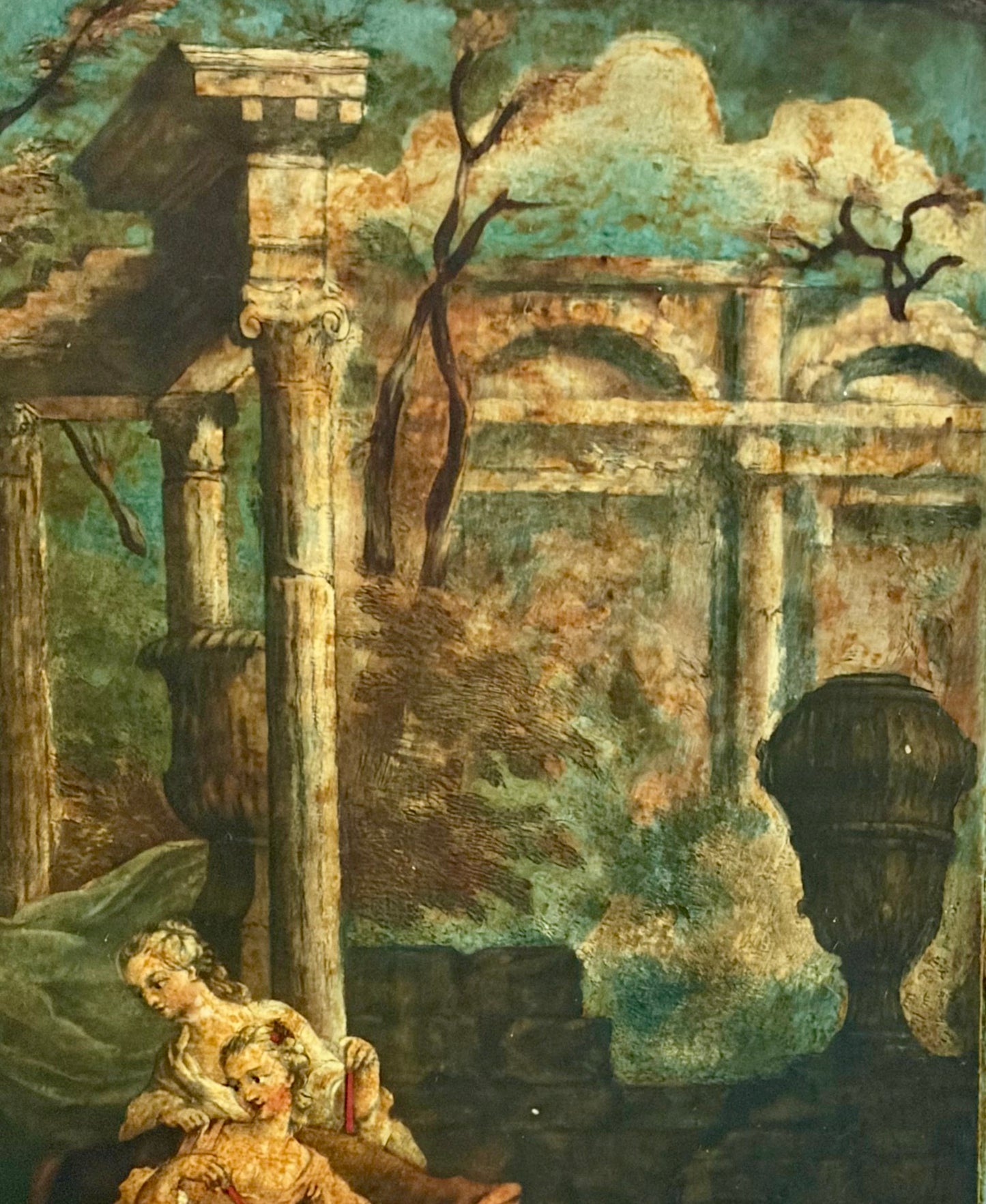 English Georgian Era Reverse Glass Painting