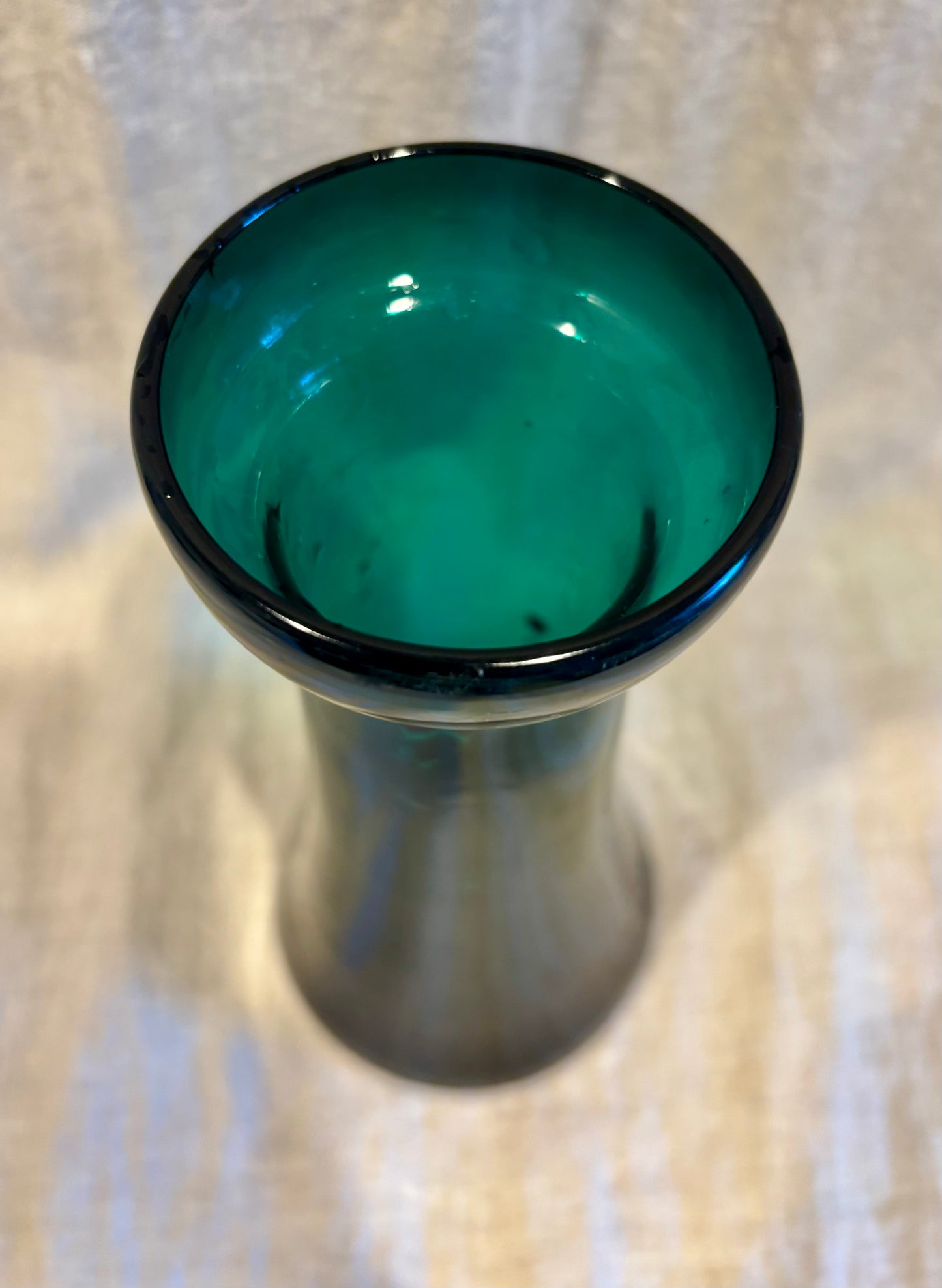 Early Hand Blown Green Hyacinth Forcing Glass With Pontil
