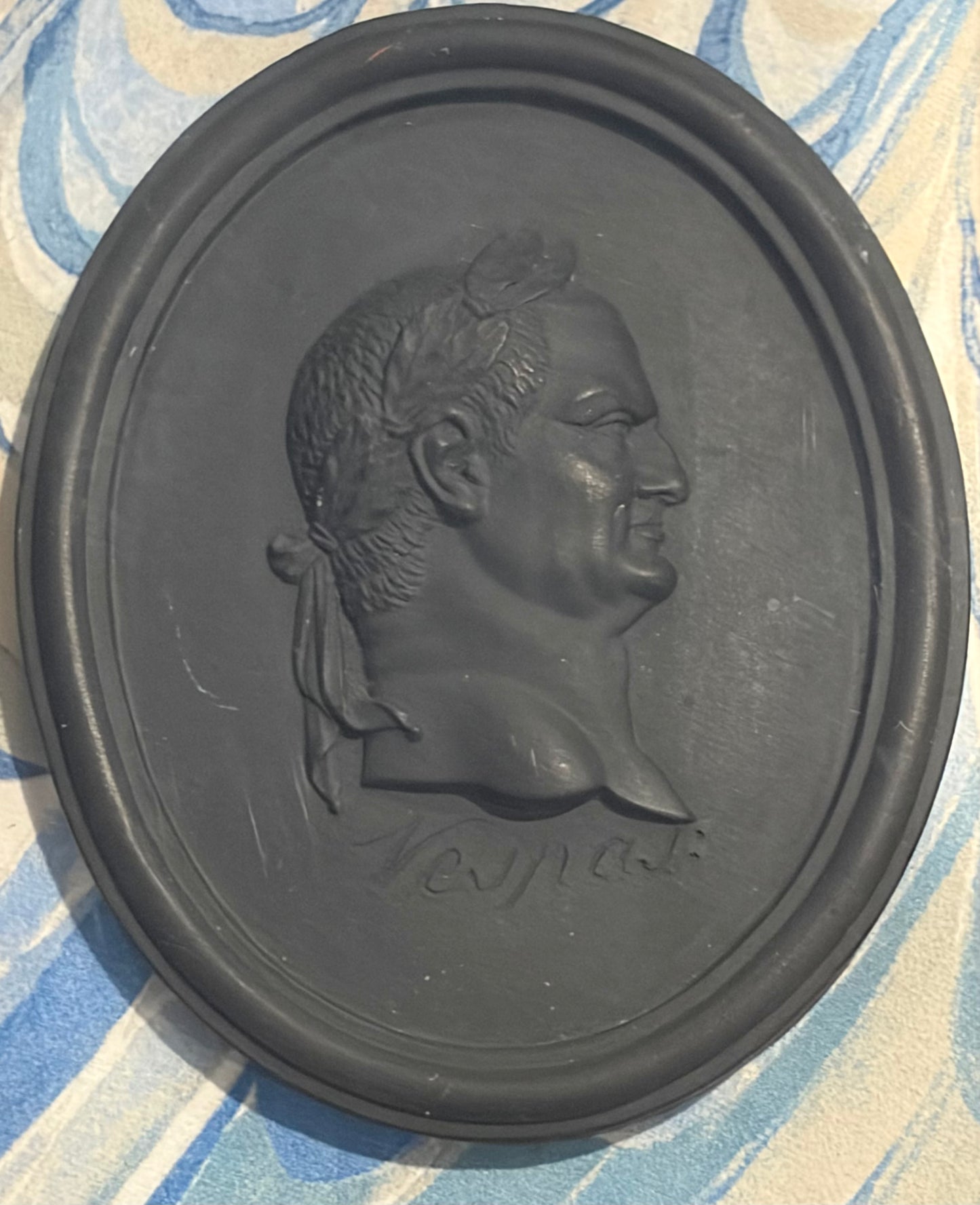 19th Century Basalt Ware Wedgewood Plaque in Period Fram