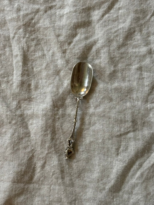 Coin Silver Sugar Scoop With Figural Handle