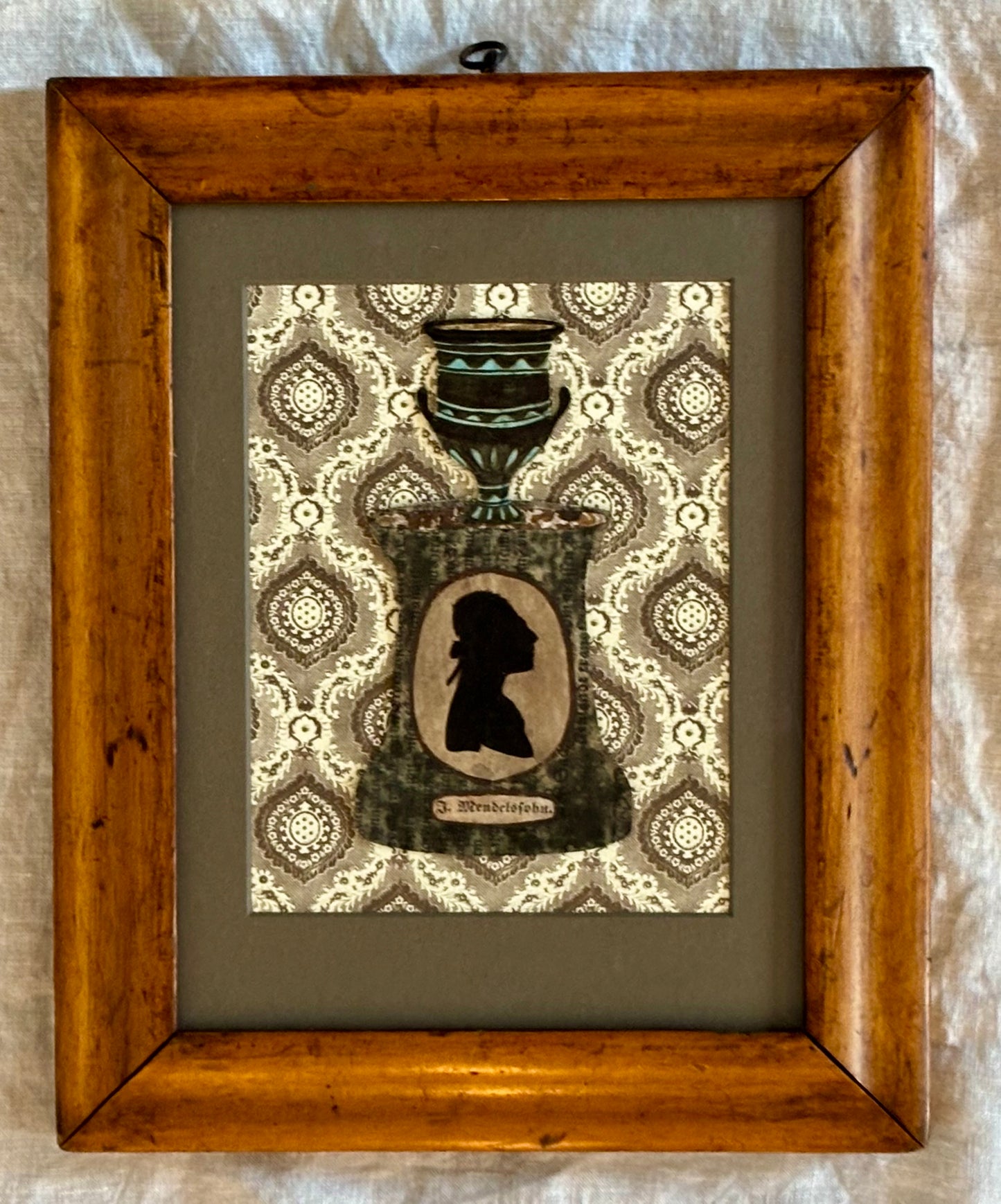 Papercut Memorial or Tribute to Mendelssohn with Silhouette