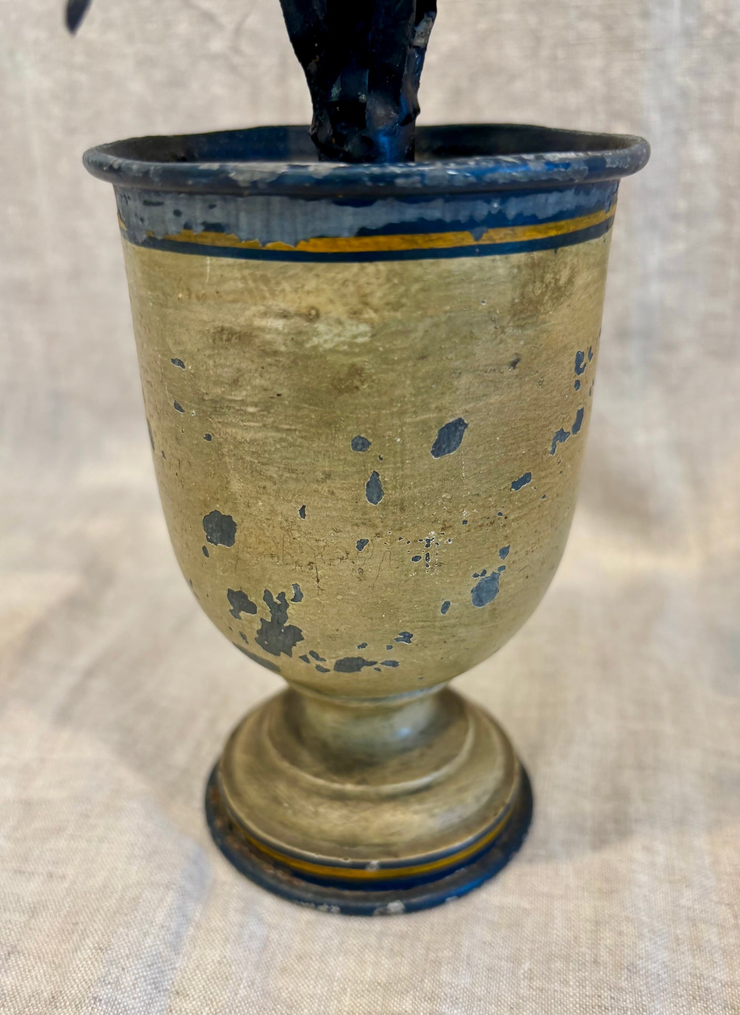 Pair of 19th Century French Tole Flower Bouquets in Urns