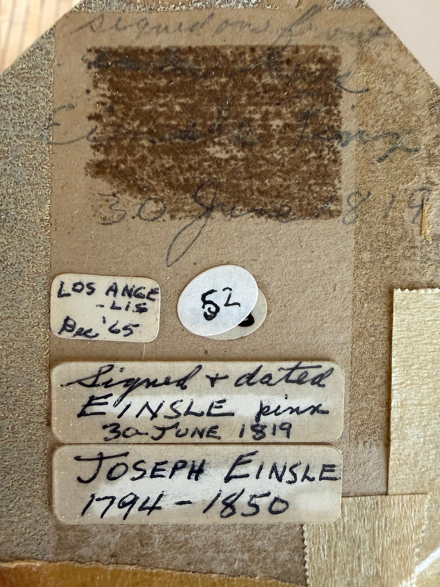 Signed and Dated Miniature Portrait by Joseph Bernard Einsle