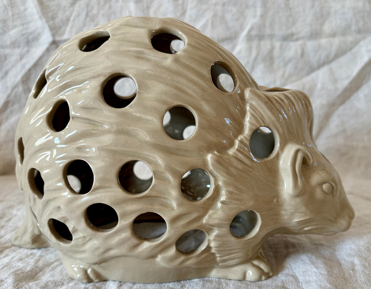 1940s Wedgwood Drabware Hedgehog Form Crocus Pot