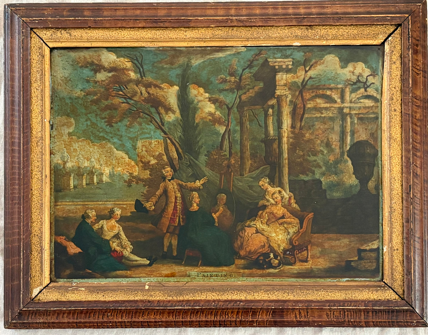 English Georgian Era Reverse Glass Painting