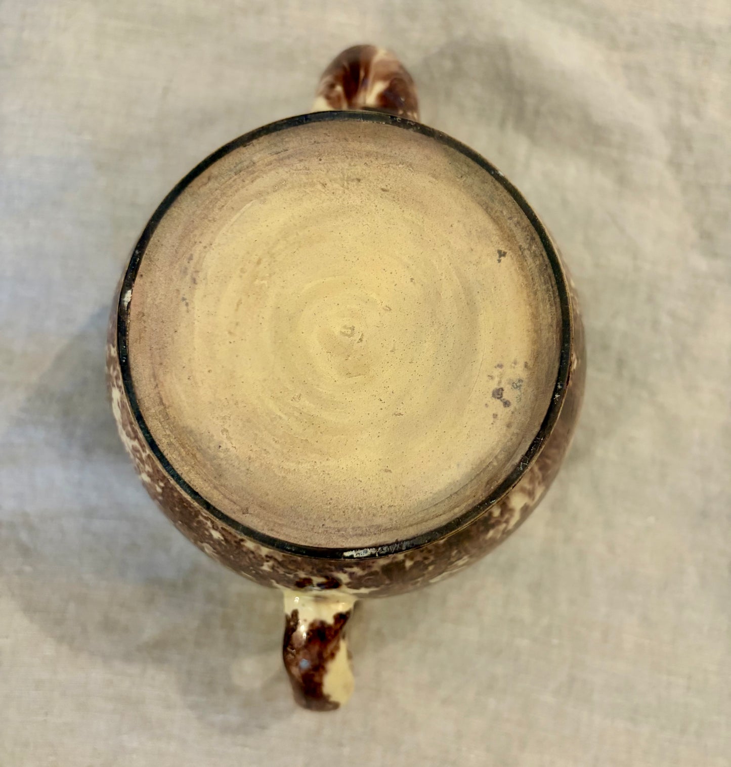 18th Century Whieldon Glazed Tea Pot With a Mushroom Form Lid