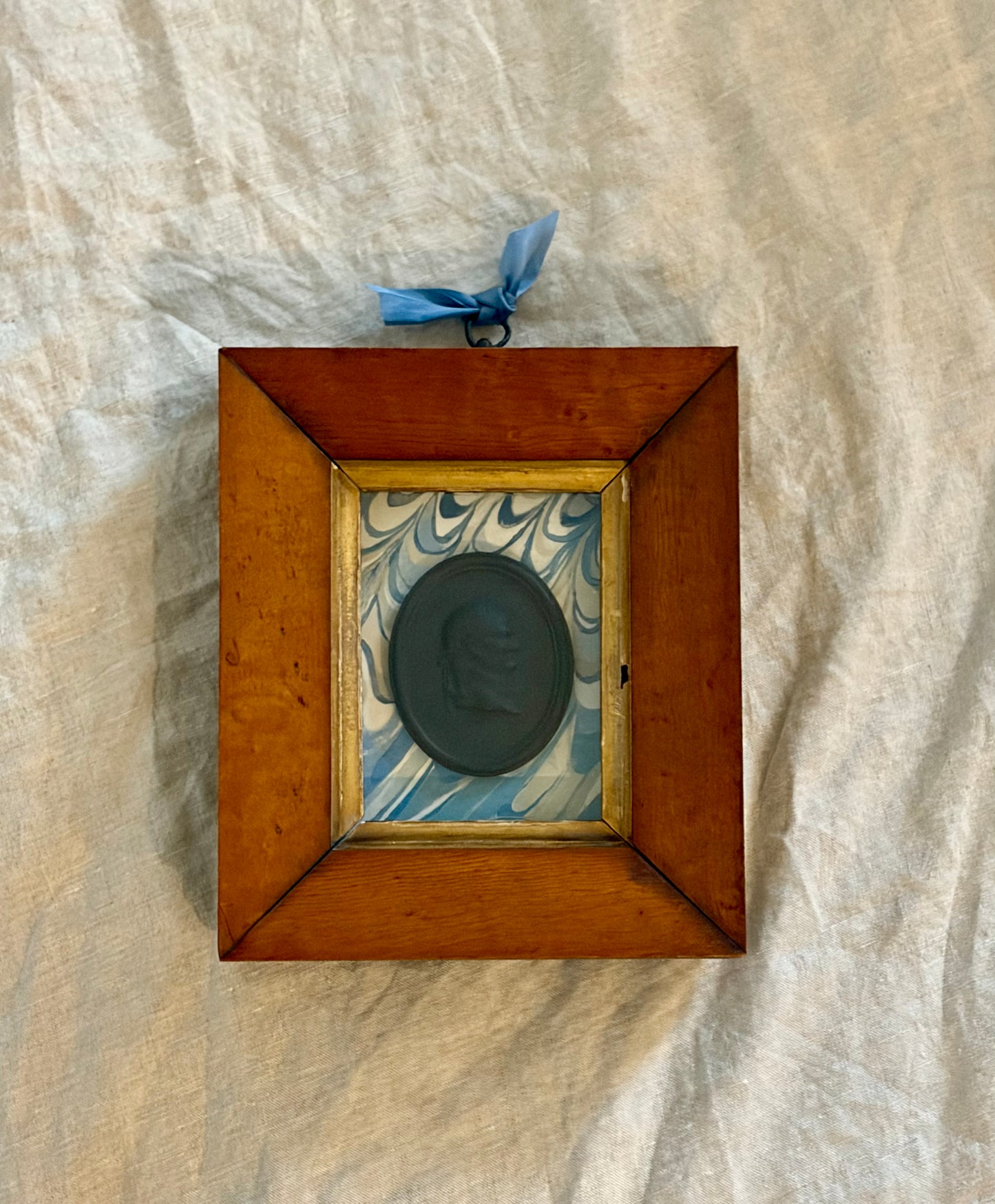 19th Century Basalt Ware Wedgewood Plaque in Period Fram
