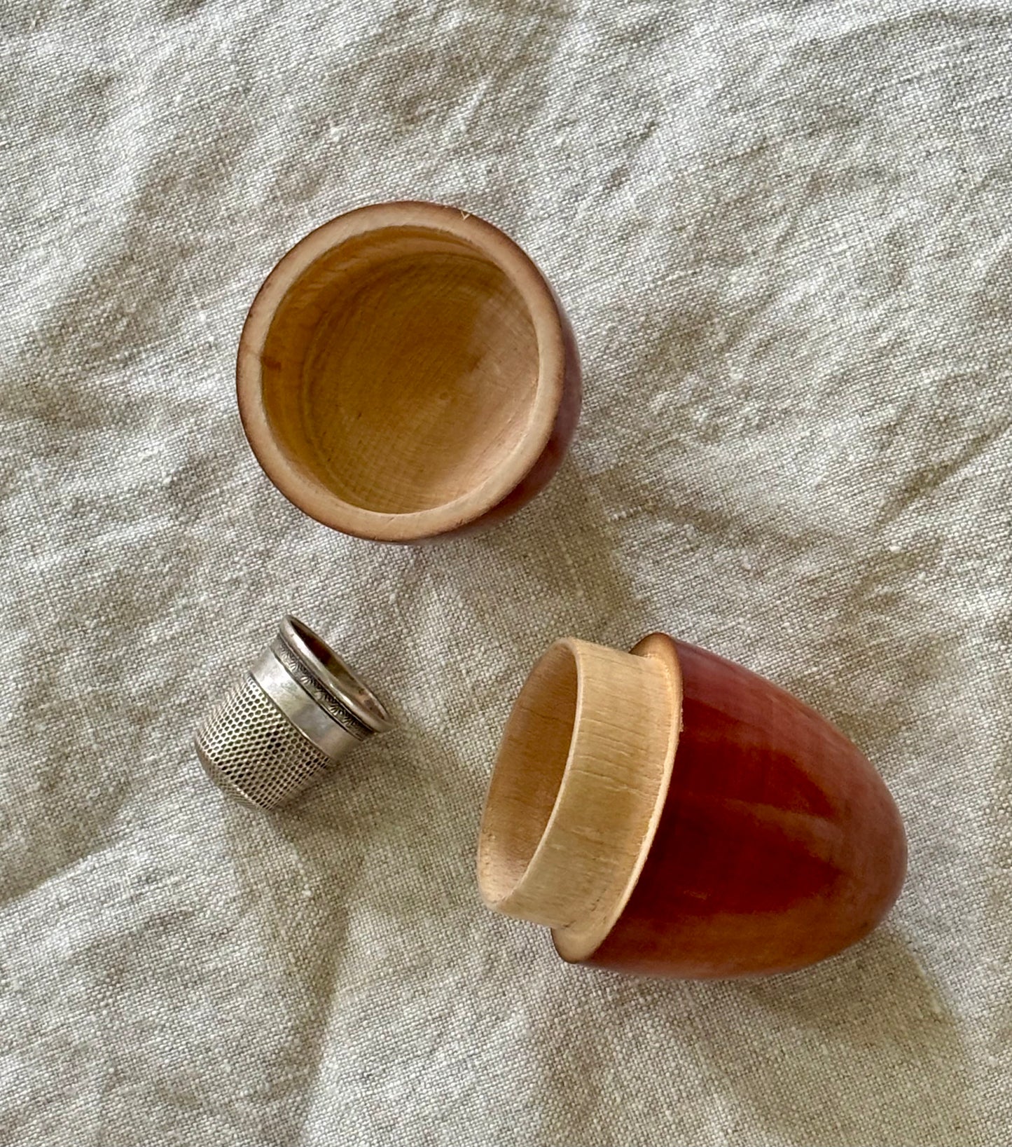 Victorian Treen Egg Form Sewing Kit