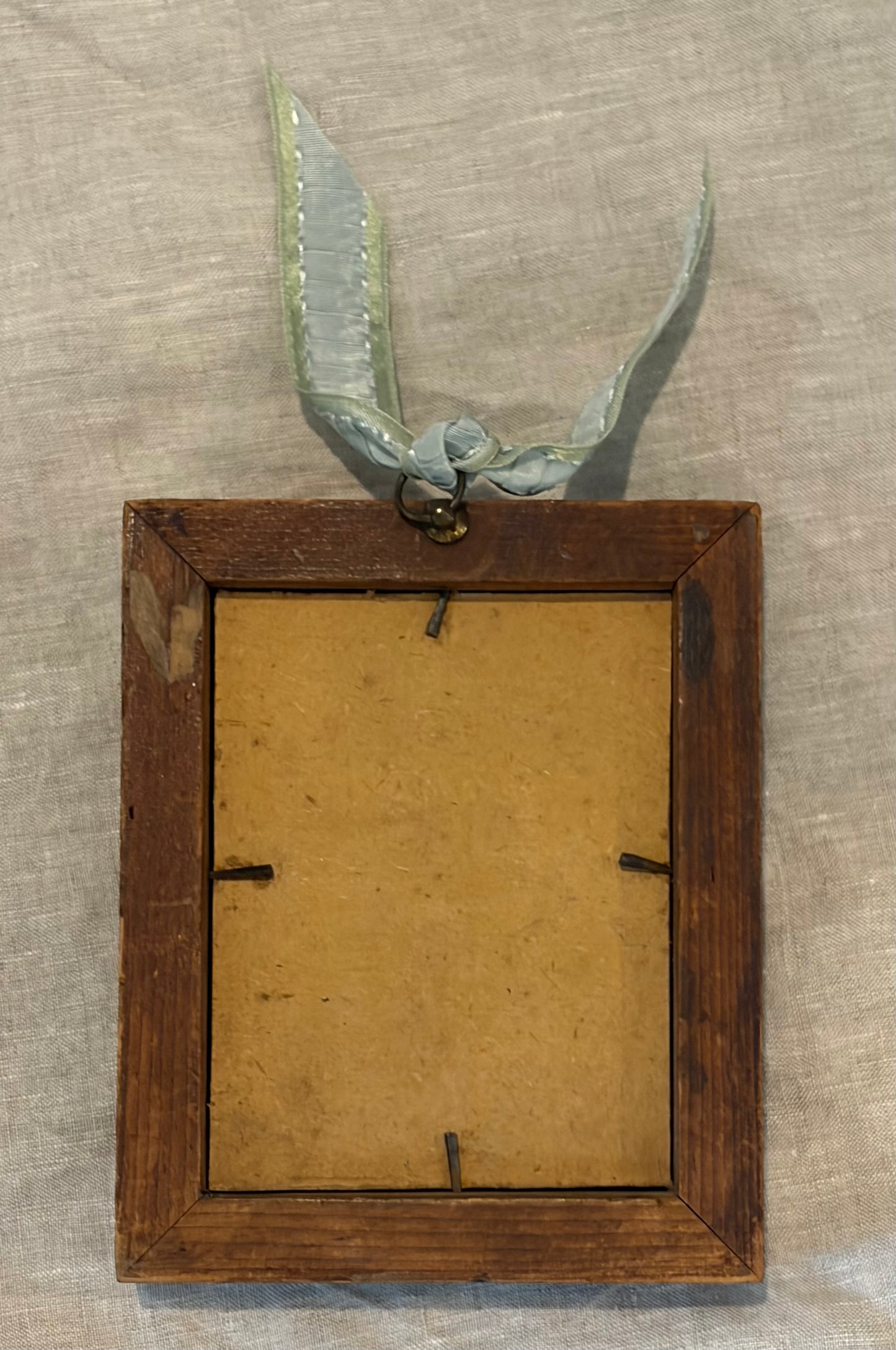 French 1830s Romantic Era Portrait Miniature in Rosewood Frame
