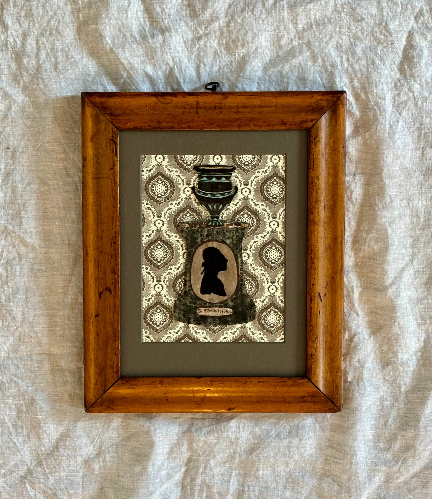 Papercut Memorial or Tribute to Mendelssohn with Silhouette