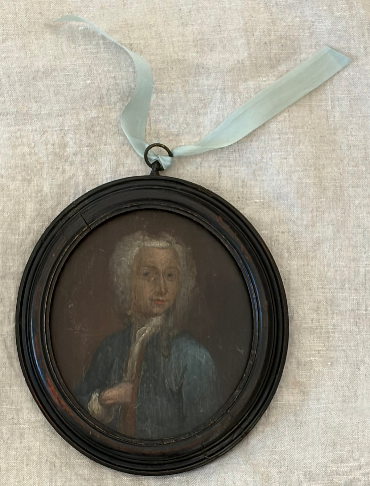 Circa 1720 - 1740 Portrait Miniature on Wood Panel